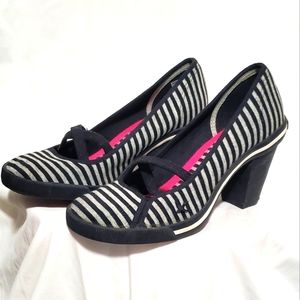 Black Grey Stripe Rocket Dog high heels size 9